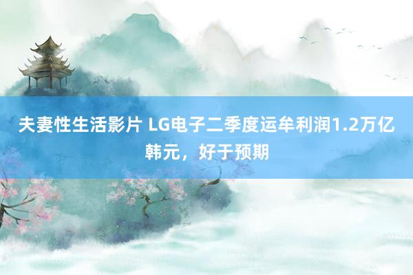 夫妻性生活影片 LG电子二季度运牟利润1.2万亿韩元，好于预期