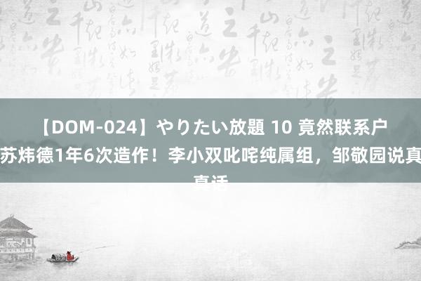 【DOM-024】やりたい放題 10 竟然联系户？苏炜德1年6次造作！李小双叱咤纯属组，邹敬园说真话