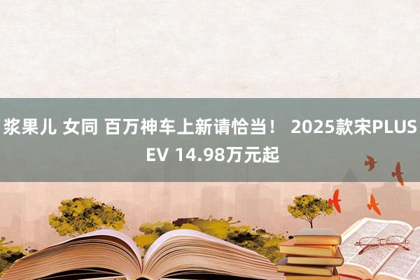 浆果儿 女同 百万神车上新请恰当！ 2025款宋PLUS EV 14.98万元起