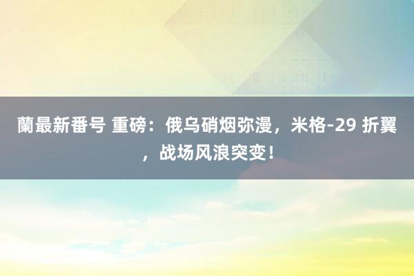 蘭最新番号 重磅：俄乌硝烟弥漫，米格-29 折翼，战场风浪突变！