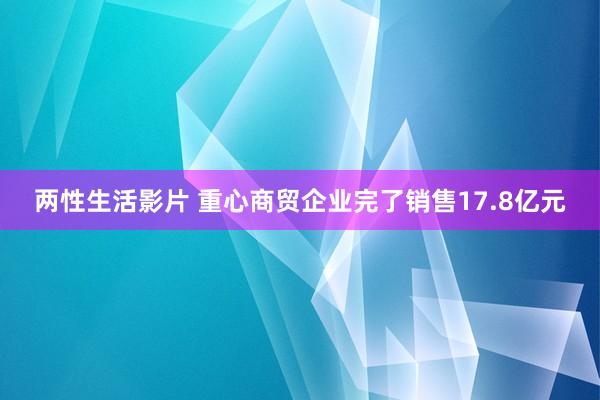 两性生活影片 重心商贸企业完了销售17.8亿元